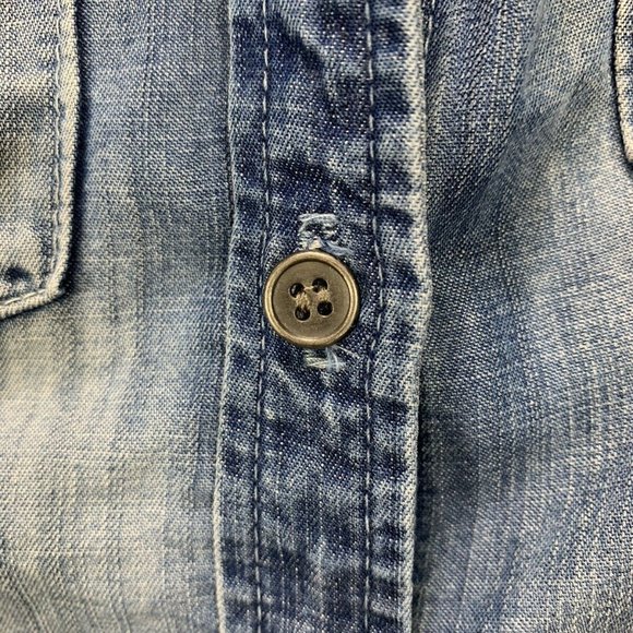 Cloth And Stone Denim Shirt Roll Tab Sleeve Tencel - Picture 5 of 10